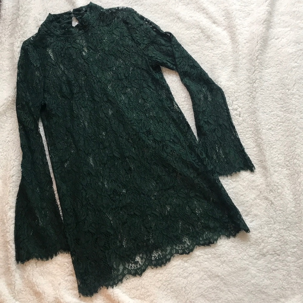 Lace Mock Neck Dress